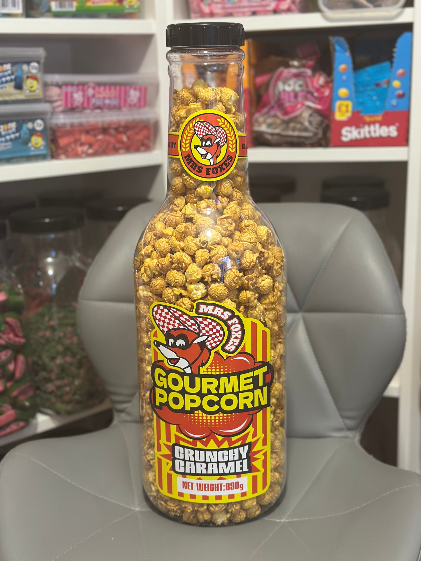 Mrs Foxes Gourmet Popcorn Money Box Bottle