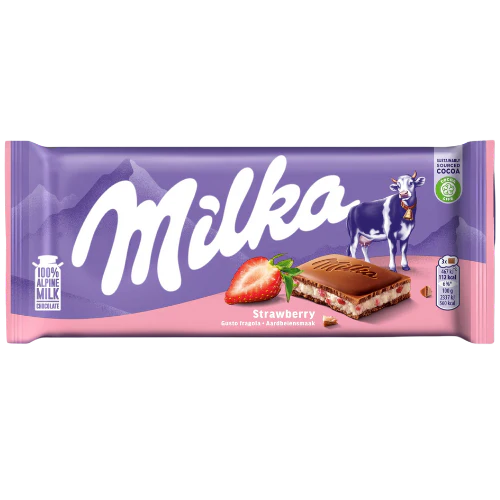 Milka Strawberry Chocolate Bar